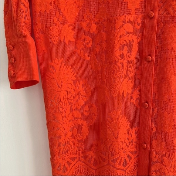 NWOT Anthropologie Maeve Long-Sleeve Collared Shirt Dress Coverup Red - Picture 8 of 16